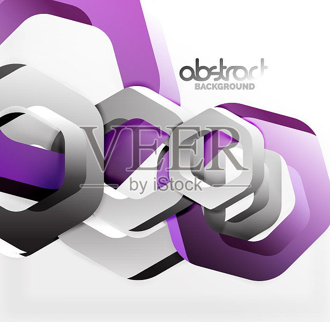 重叠六边形设计背景插画图片素材