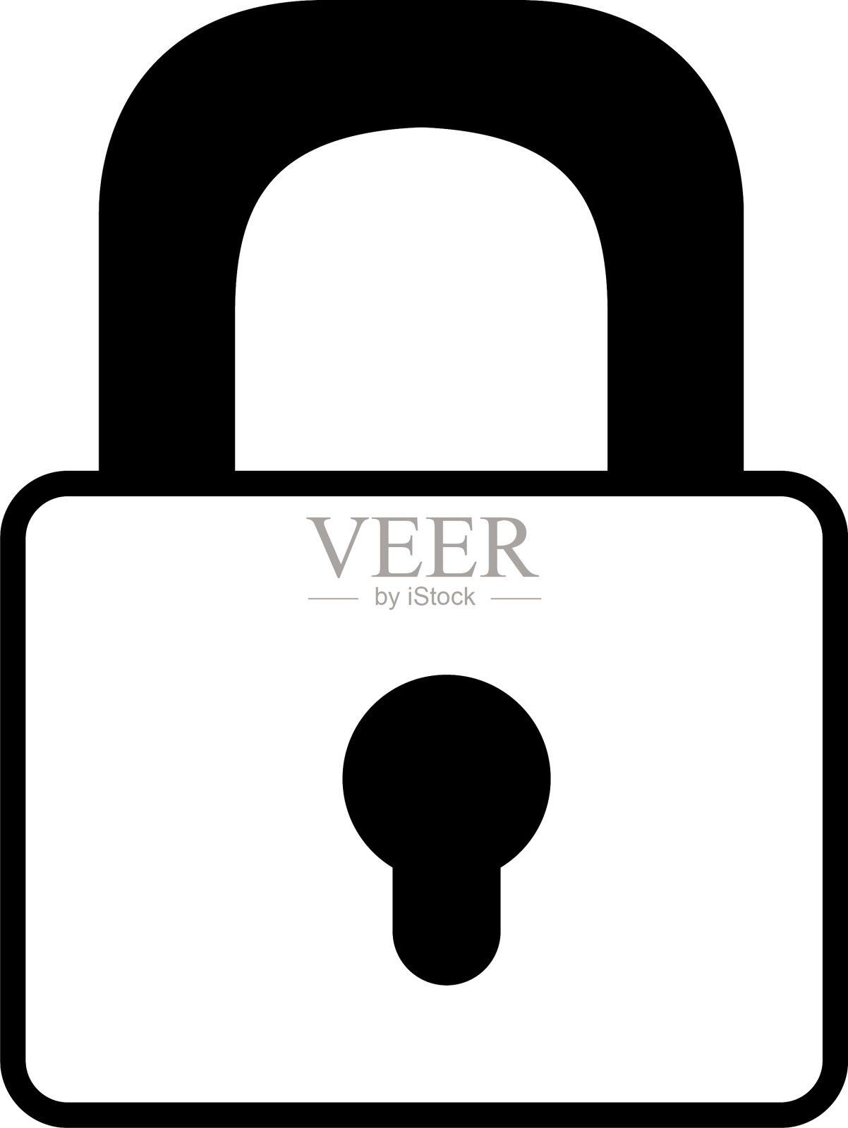 安全挂锁上的白色背景设计元素图片