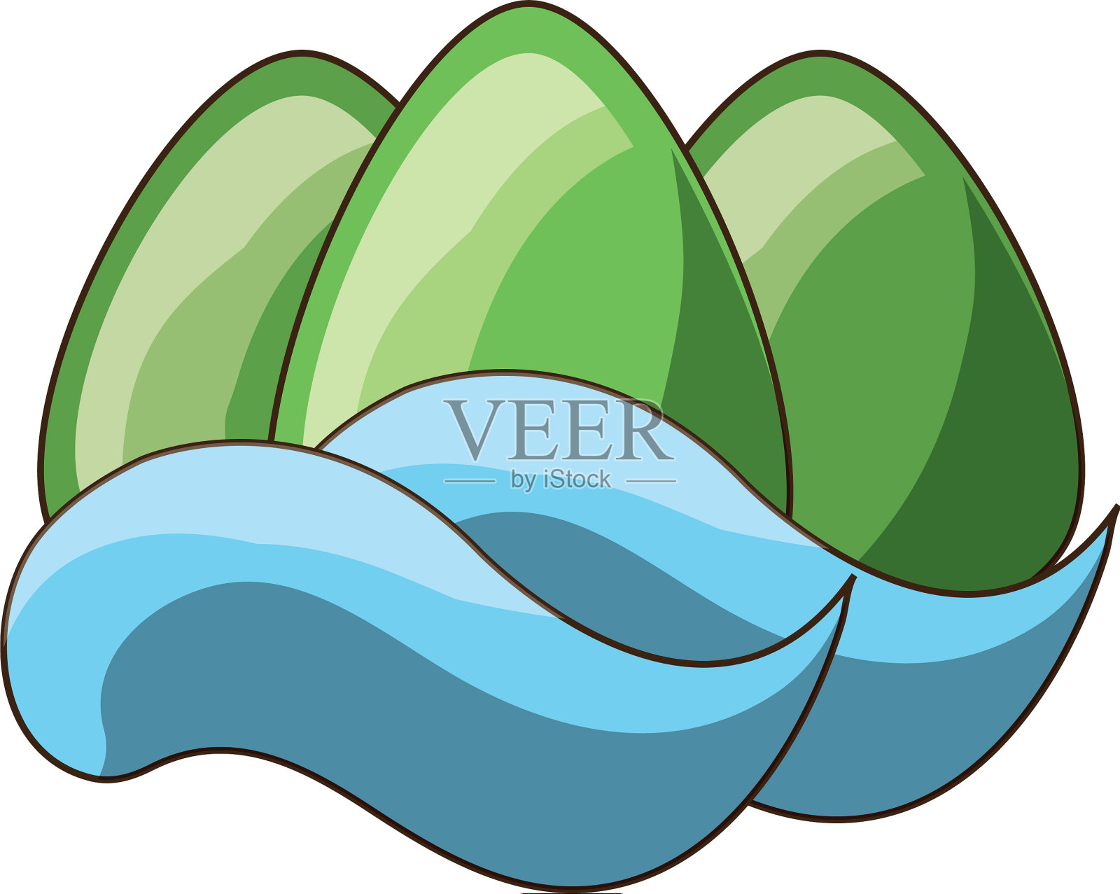 山云景观插画图片素材