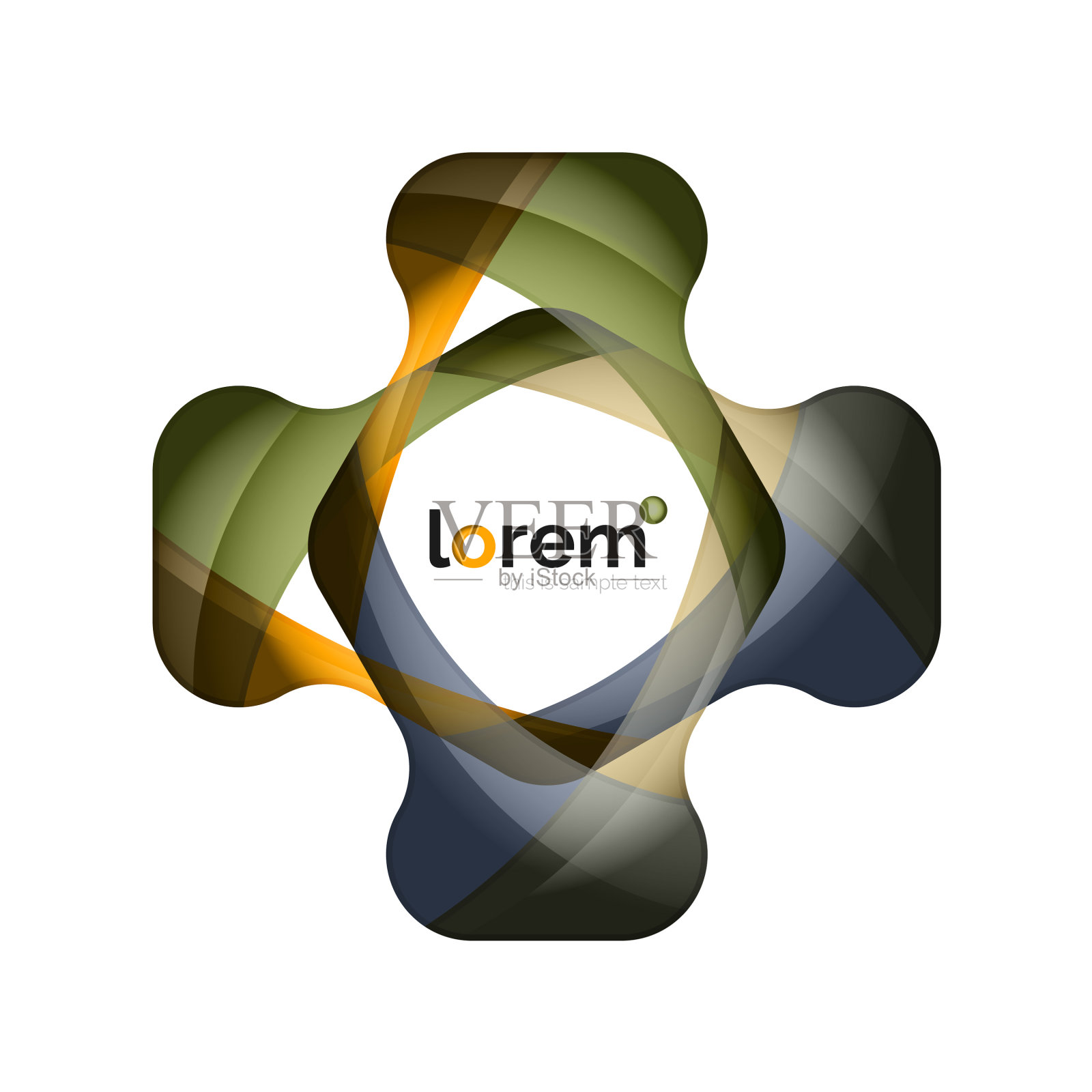 抽象几何标志设计重叠形状设计元素图片