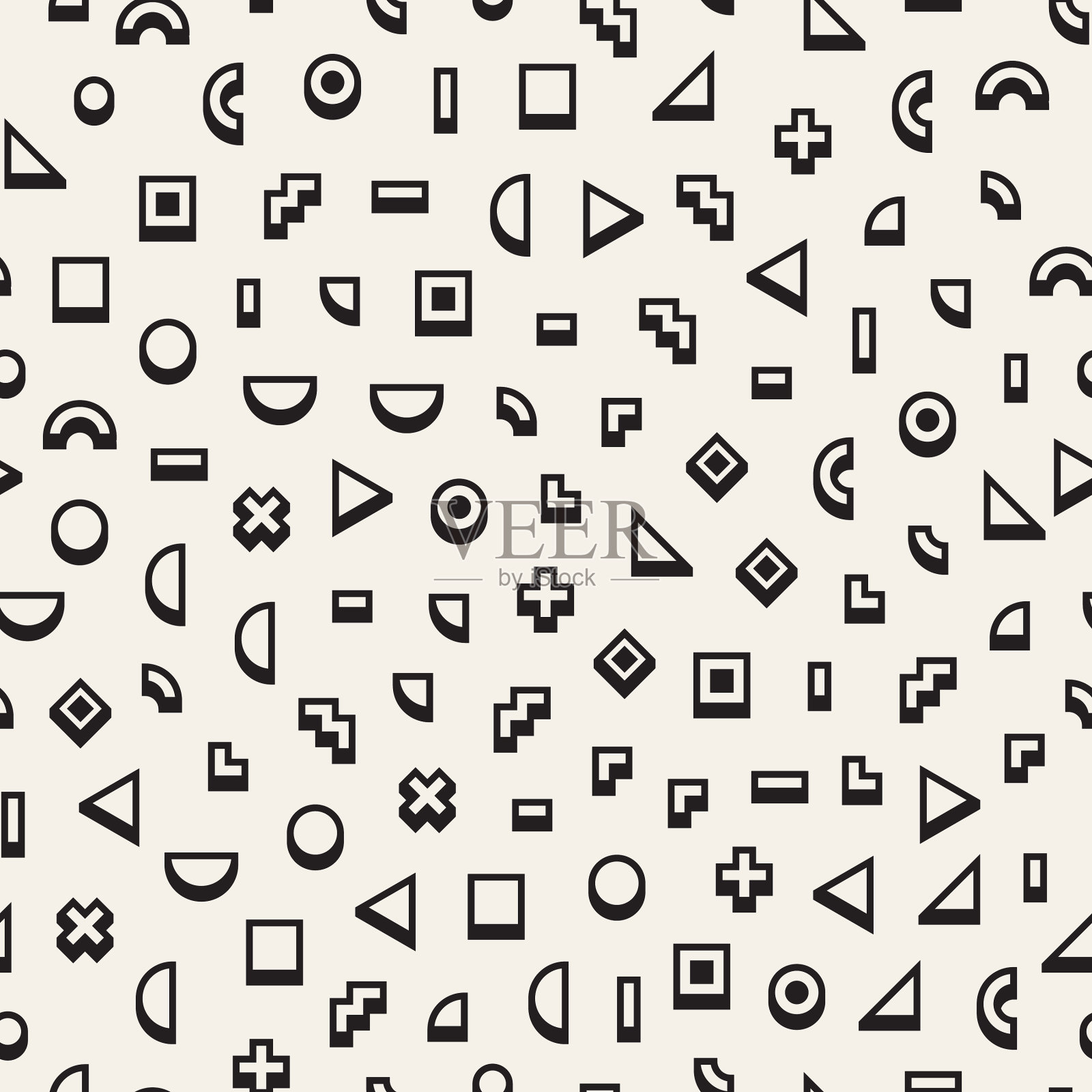 零散的几何形状的灵感来自孟菲斯插画图片素材