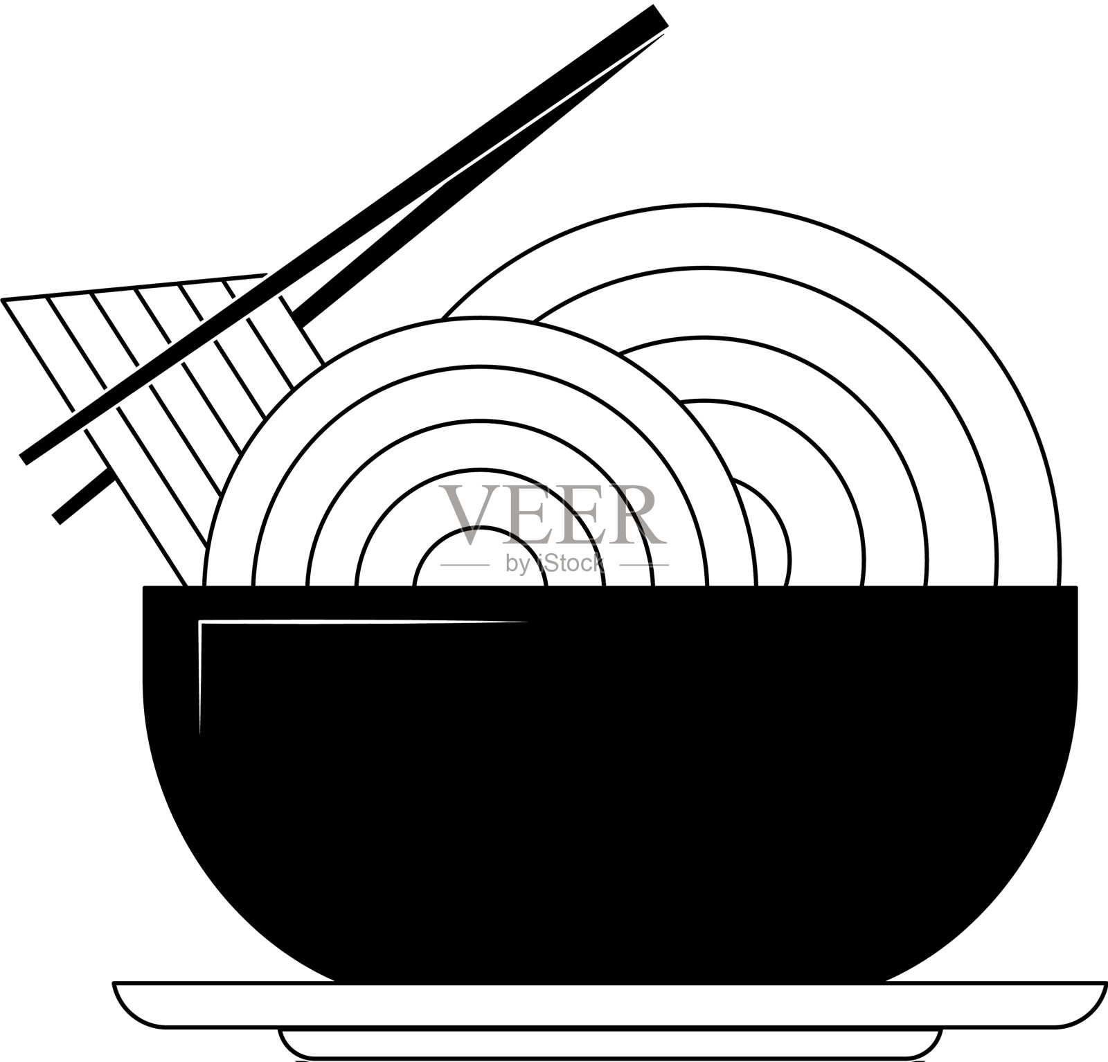 黑白碟面插画图片素材