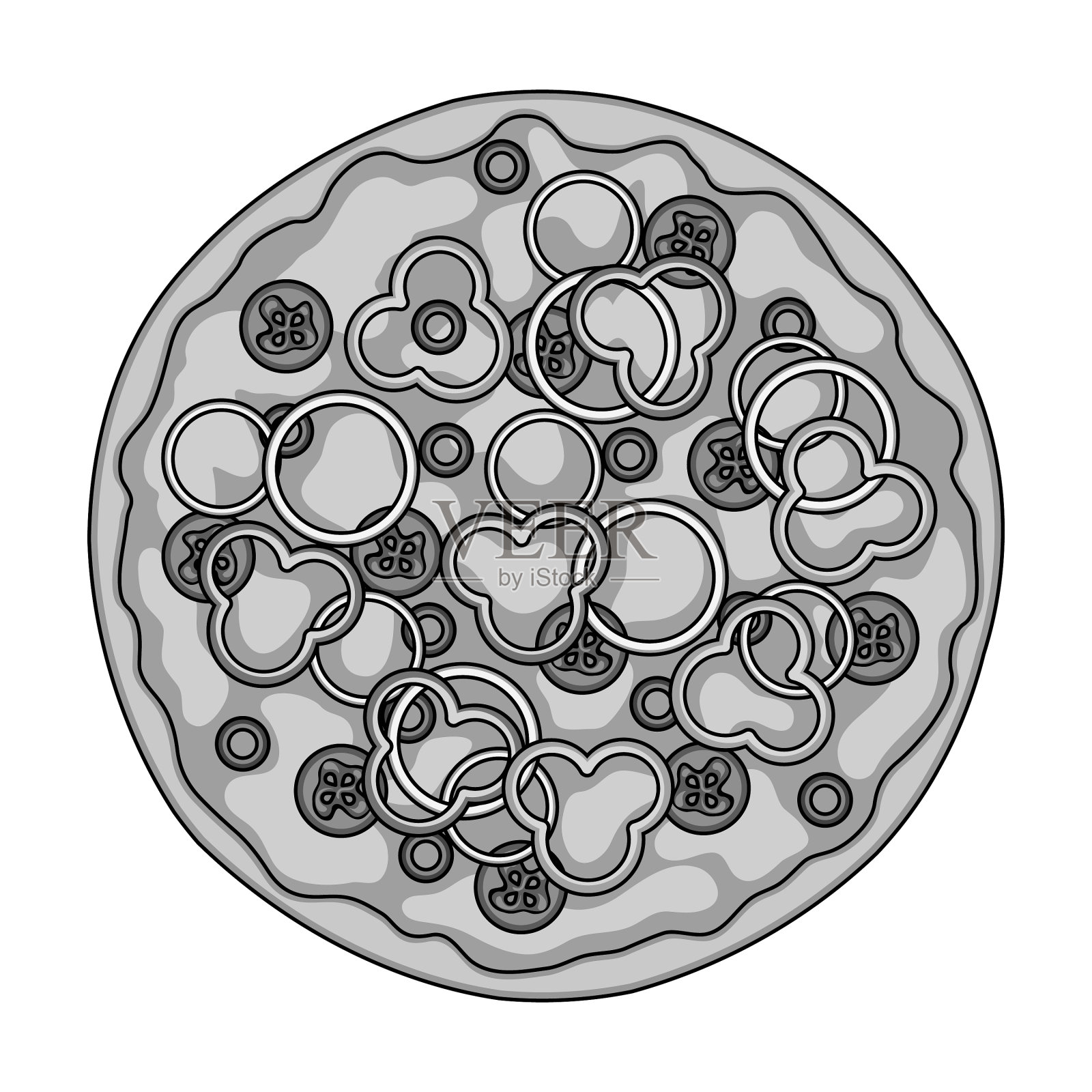 有肉、奶酪和其他馅料的披萨设计元素图片
