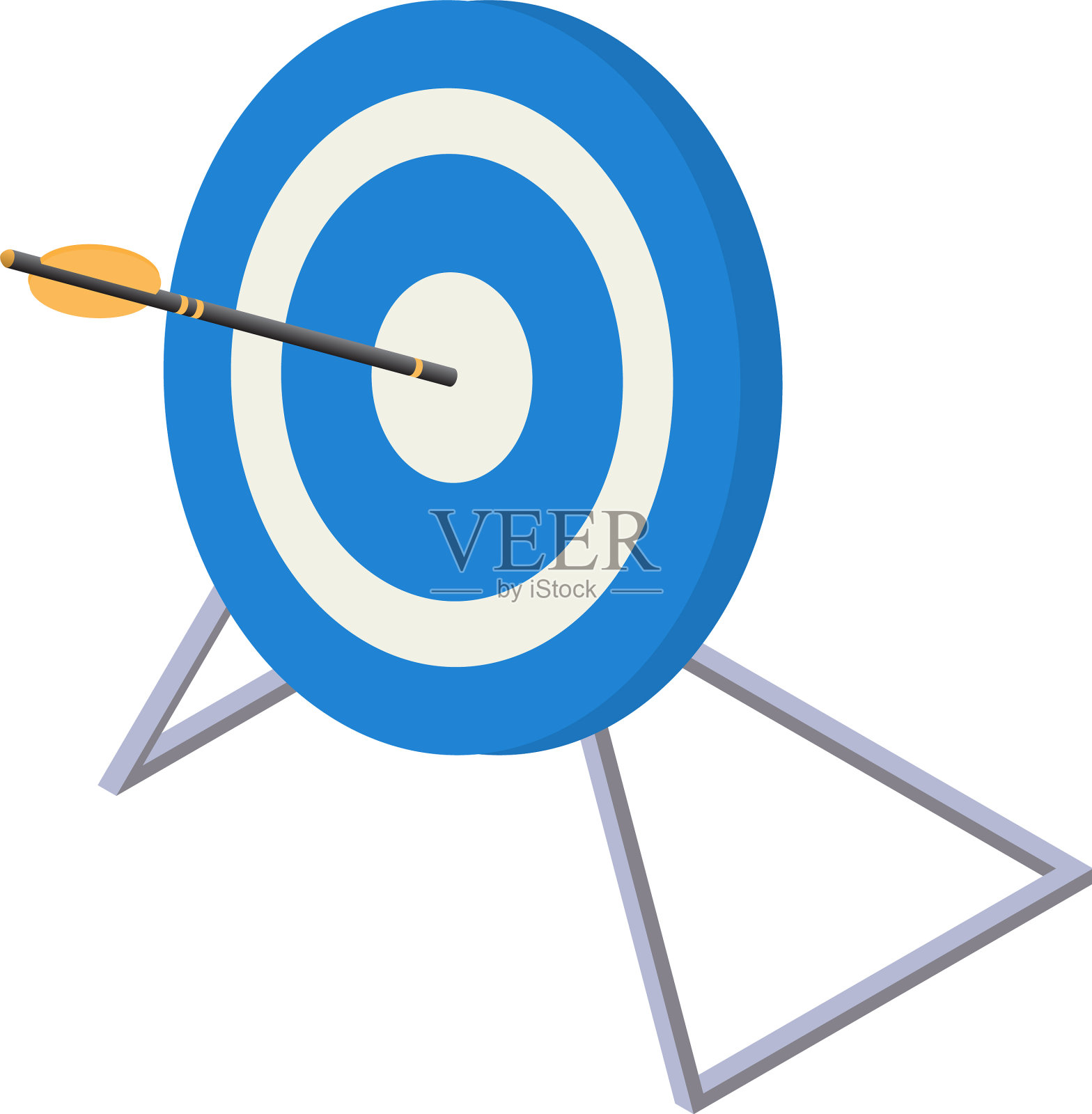 蓝白色目标图标等距样式设计元素图片