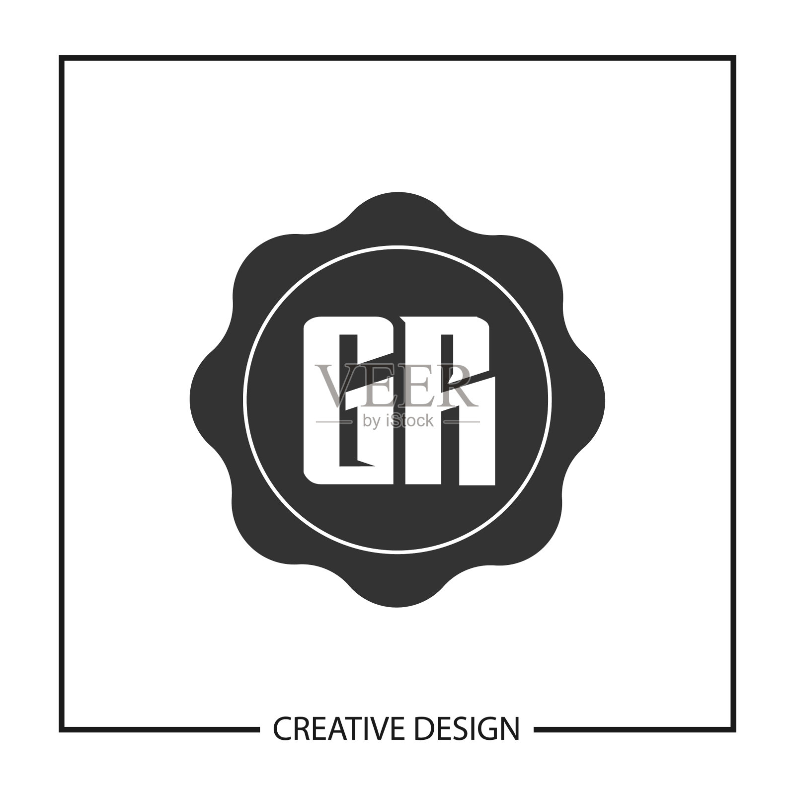 首字母gr标志模板设计插画图片素材