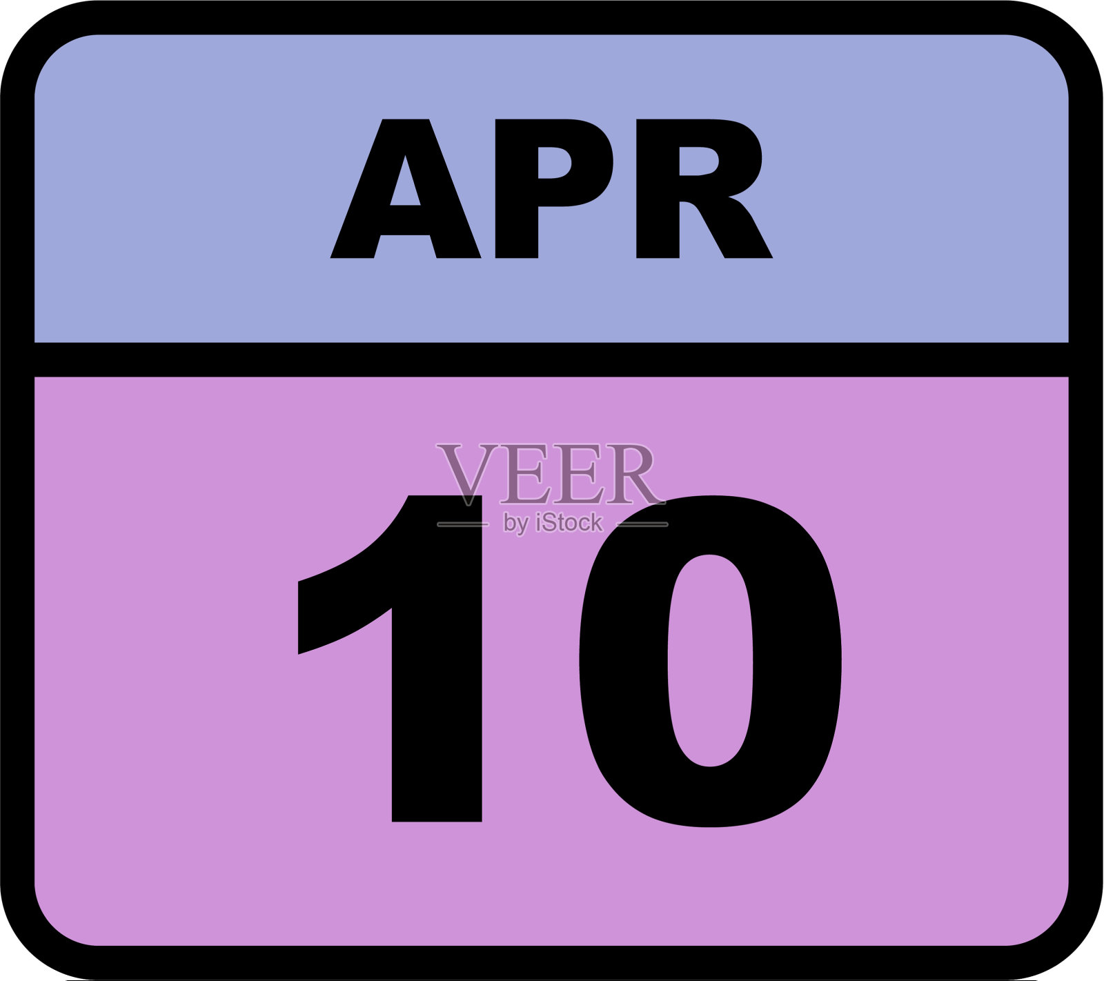 4月10日是单日日历插画图片素材