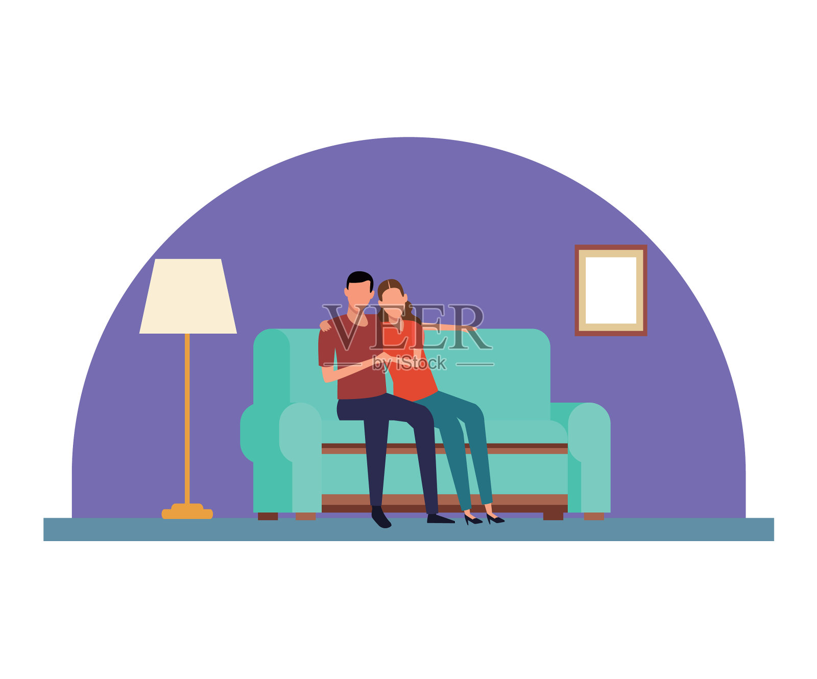 例程在家里插画图片素材