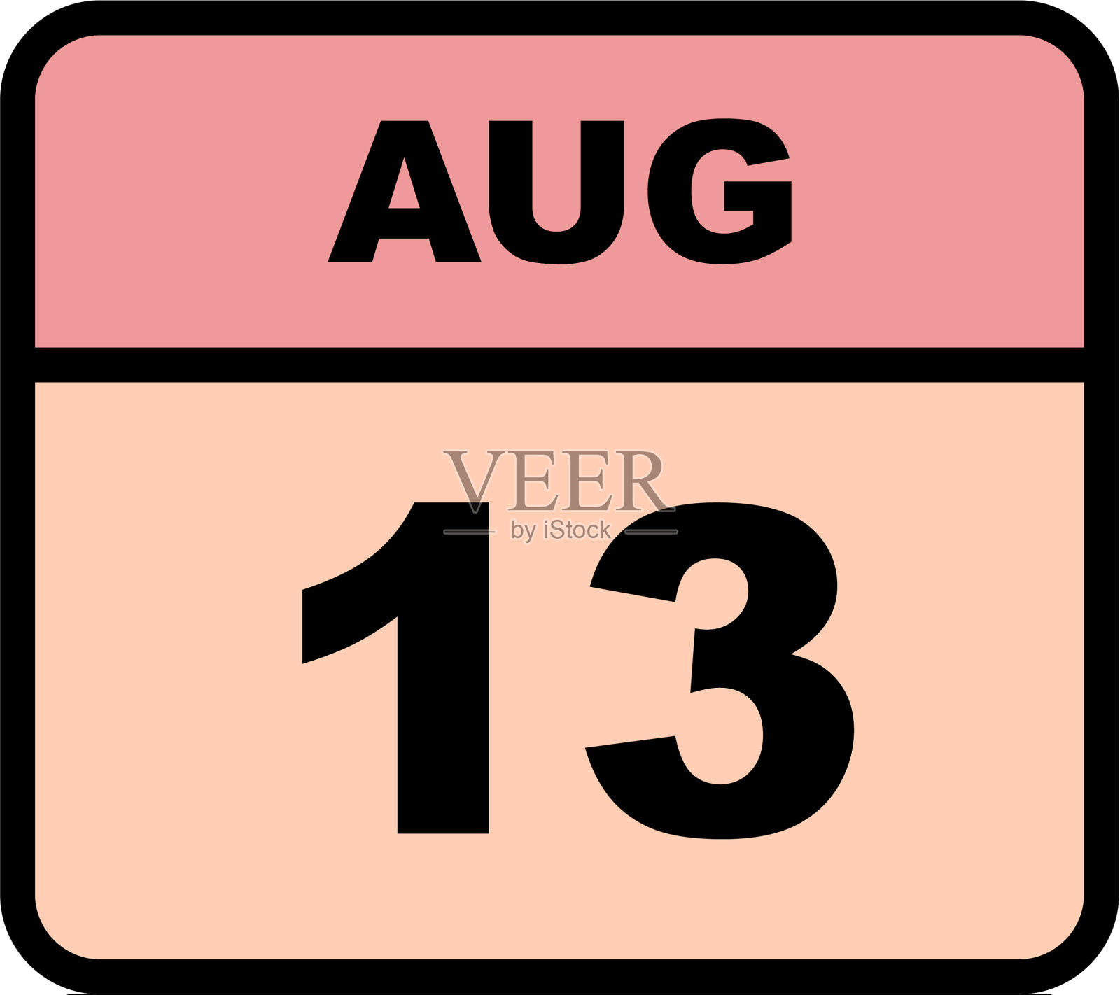 8月13日是单日日历插画图片素材