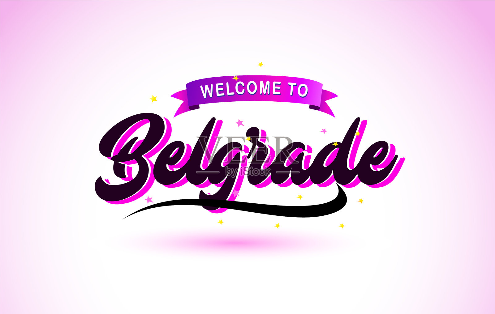 欢迎贝尔格莱德文字手写创意插画图片素材