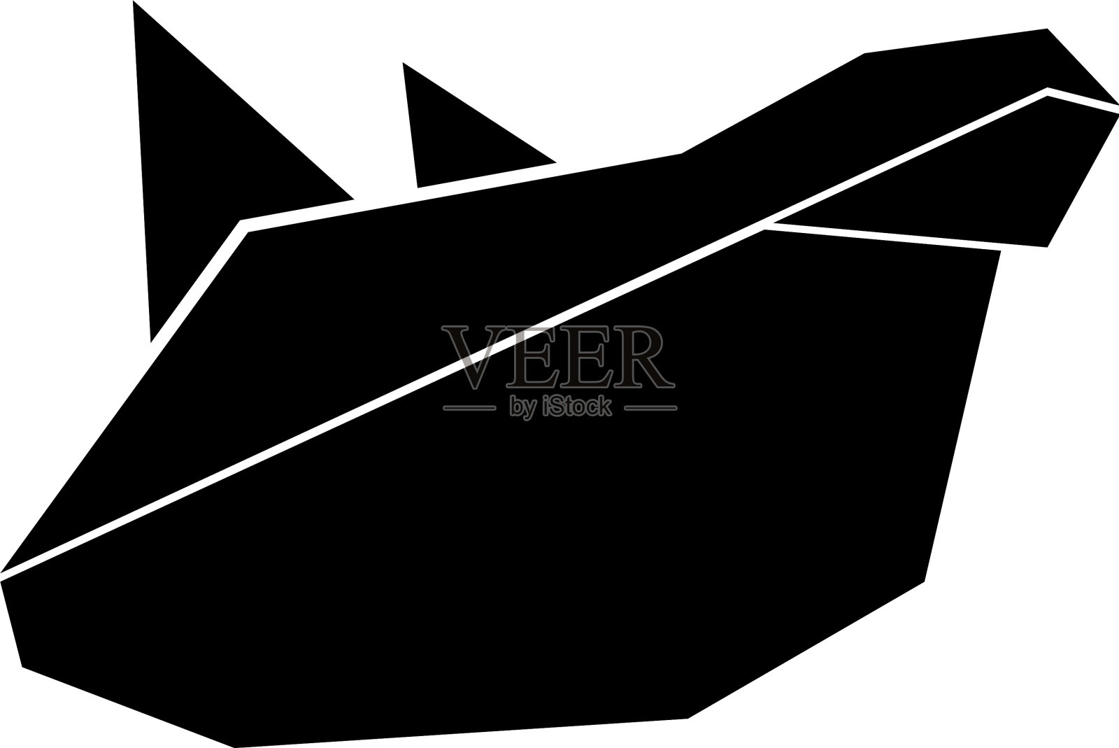 摘要低多边形犀牛图标插画图片素材