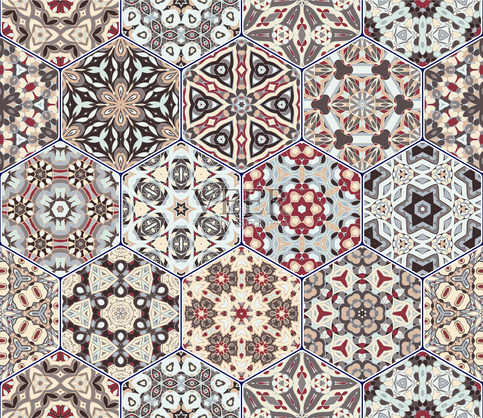 一组六边形元素插画图片素材