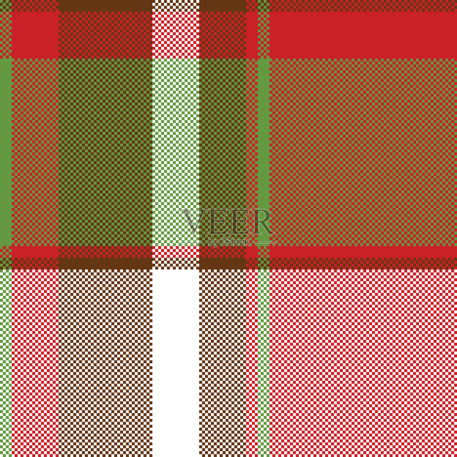 红色抽象不对称格子呢无缝插画图片素材