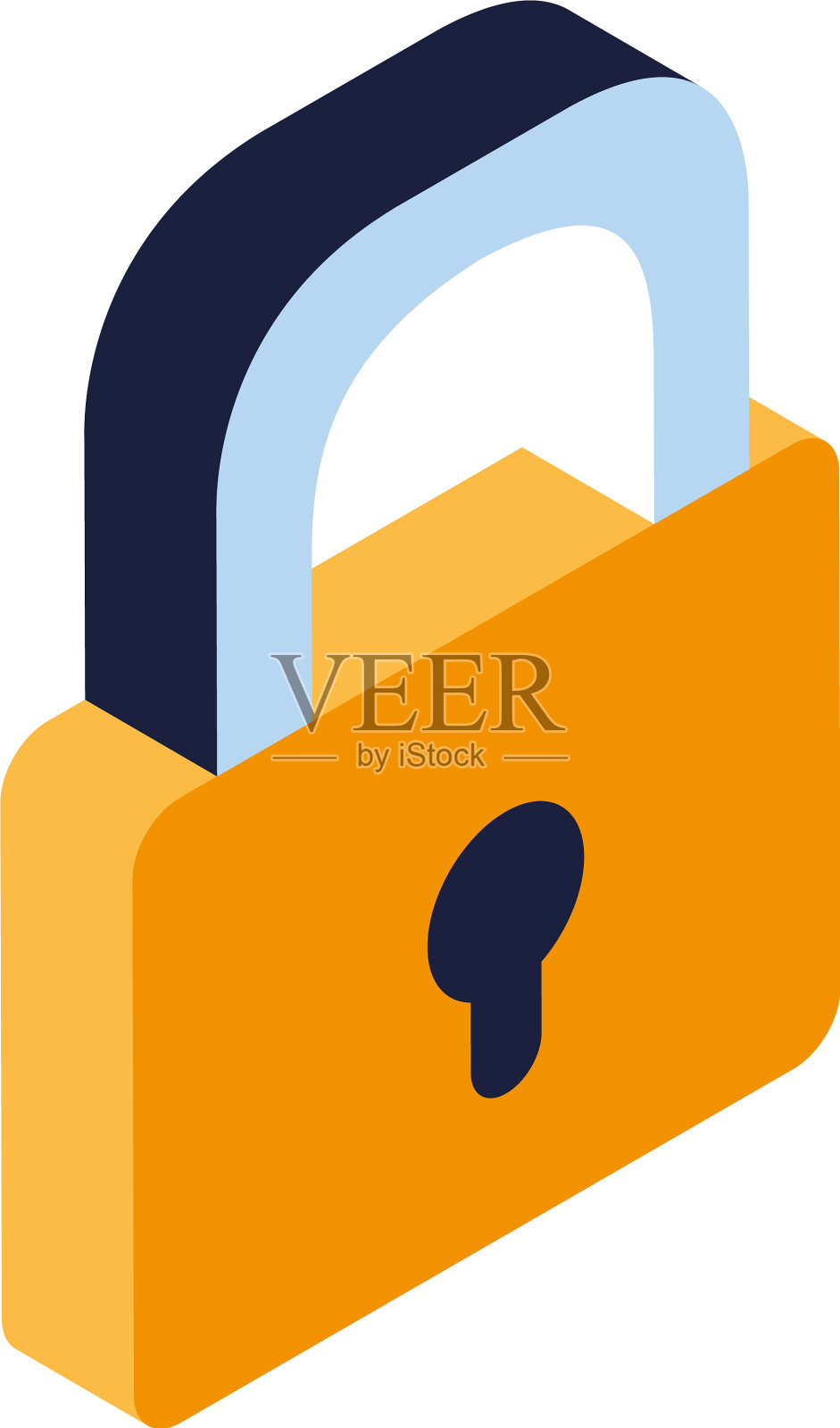 安全挂锁上的白色背景设计元素图片