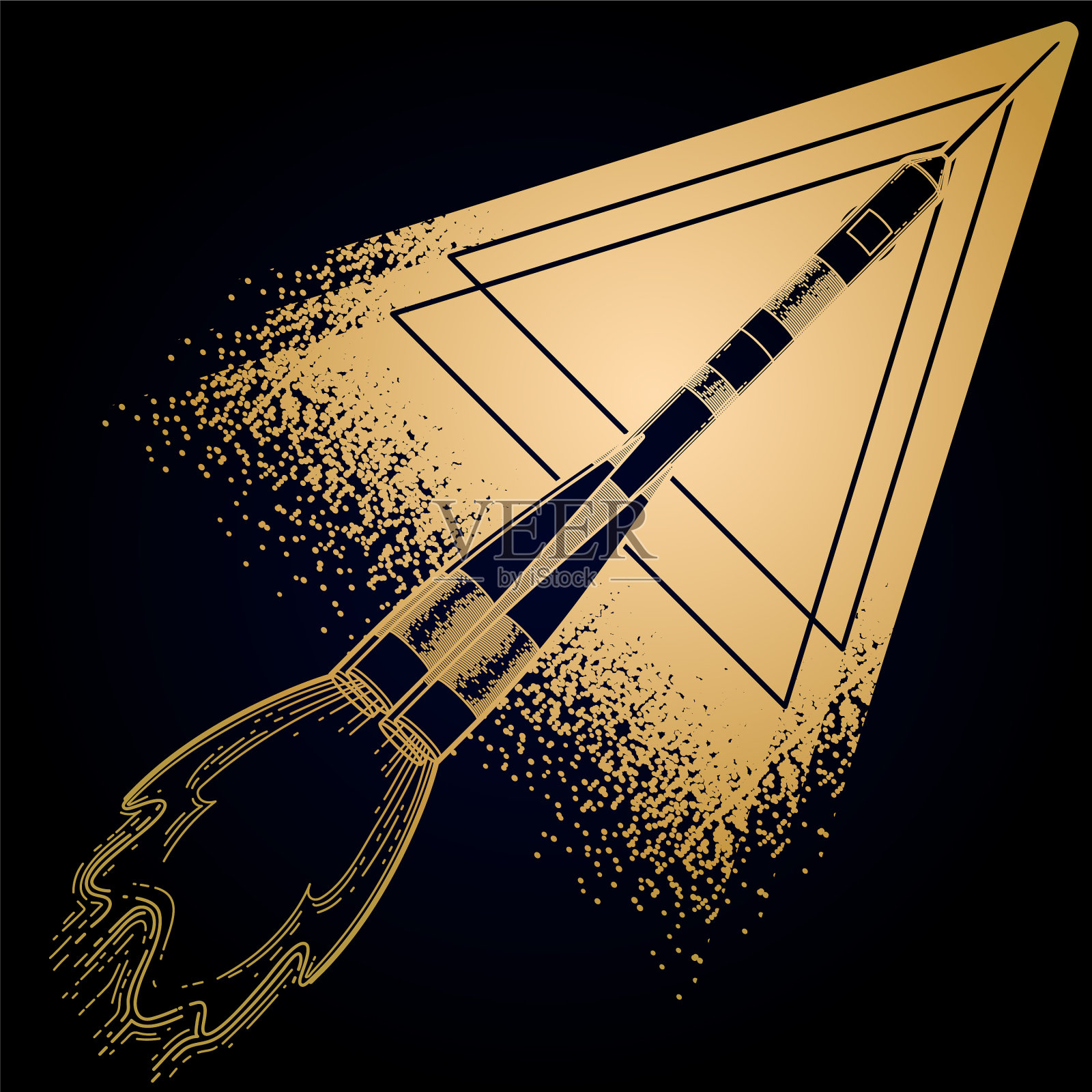 图形发射火箭插画图片素材