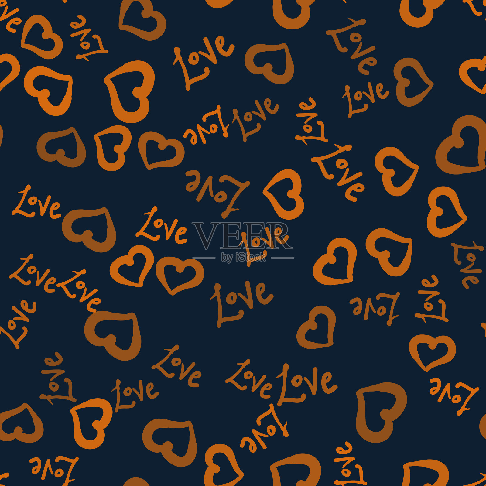 爱情的世界和心的形状手绘得天衣无缝插画图片素材