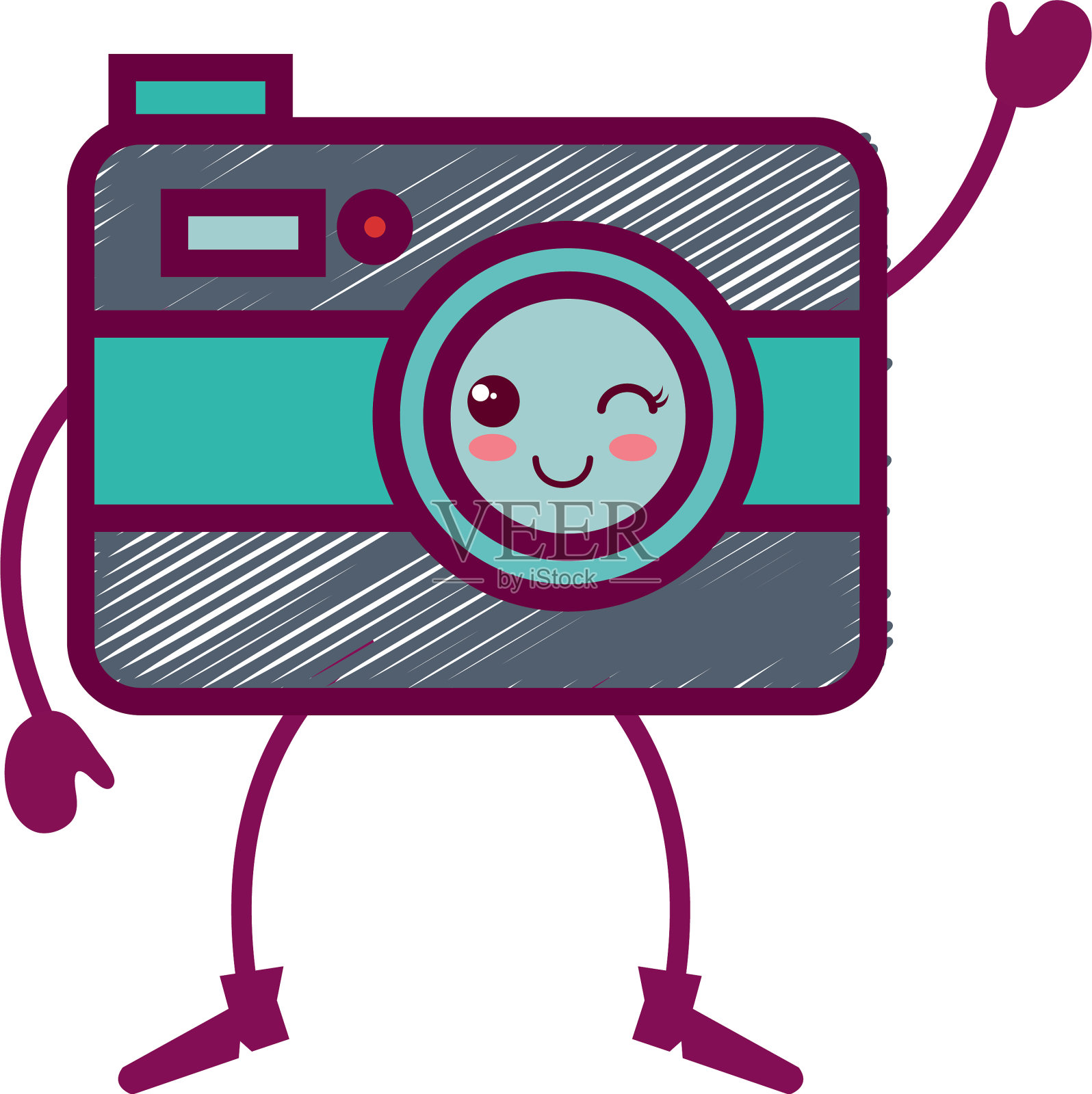 相机摄影卡哇伊的性格插画图片素材