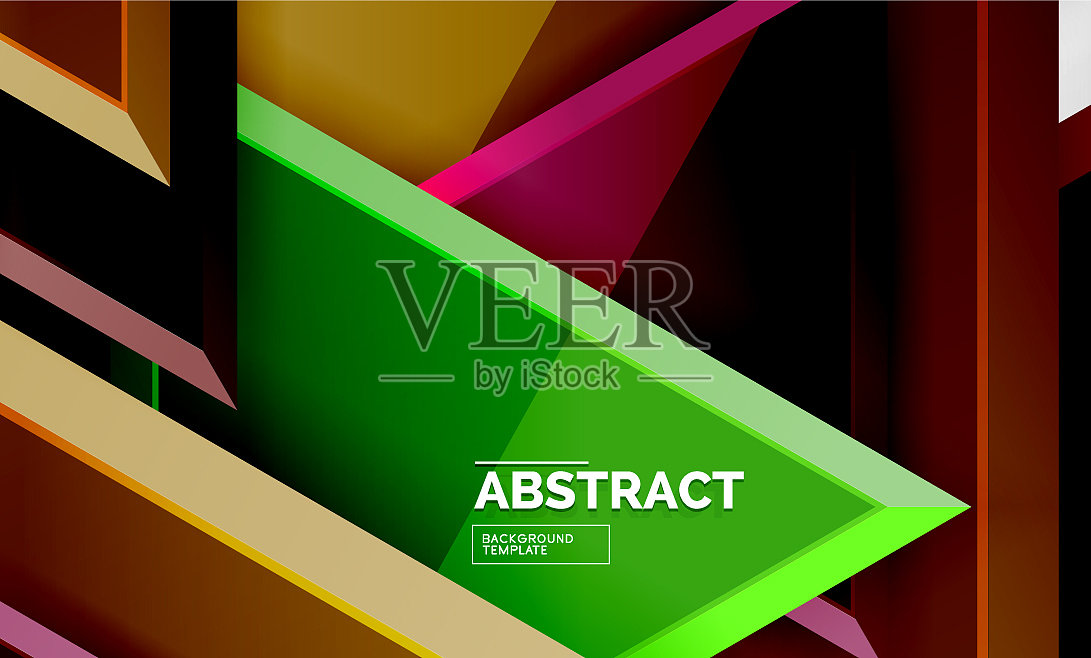 飞行三角形构成几何背景插画图片素材