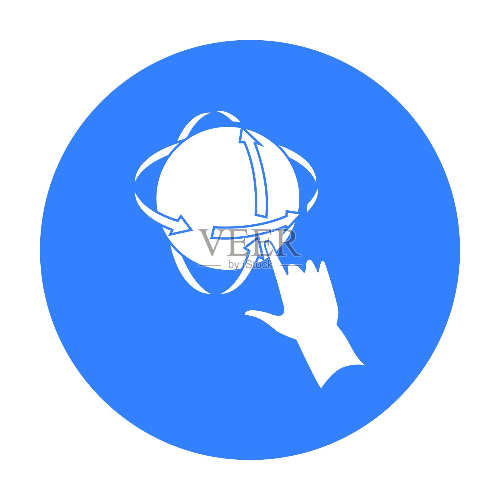 旋转的全球在虚拟现实图标在黑色设计元素图片