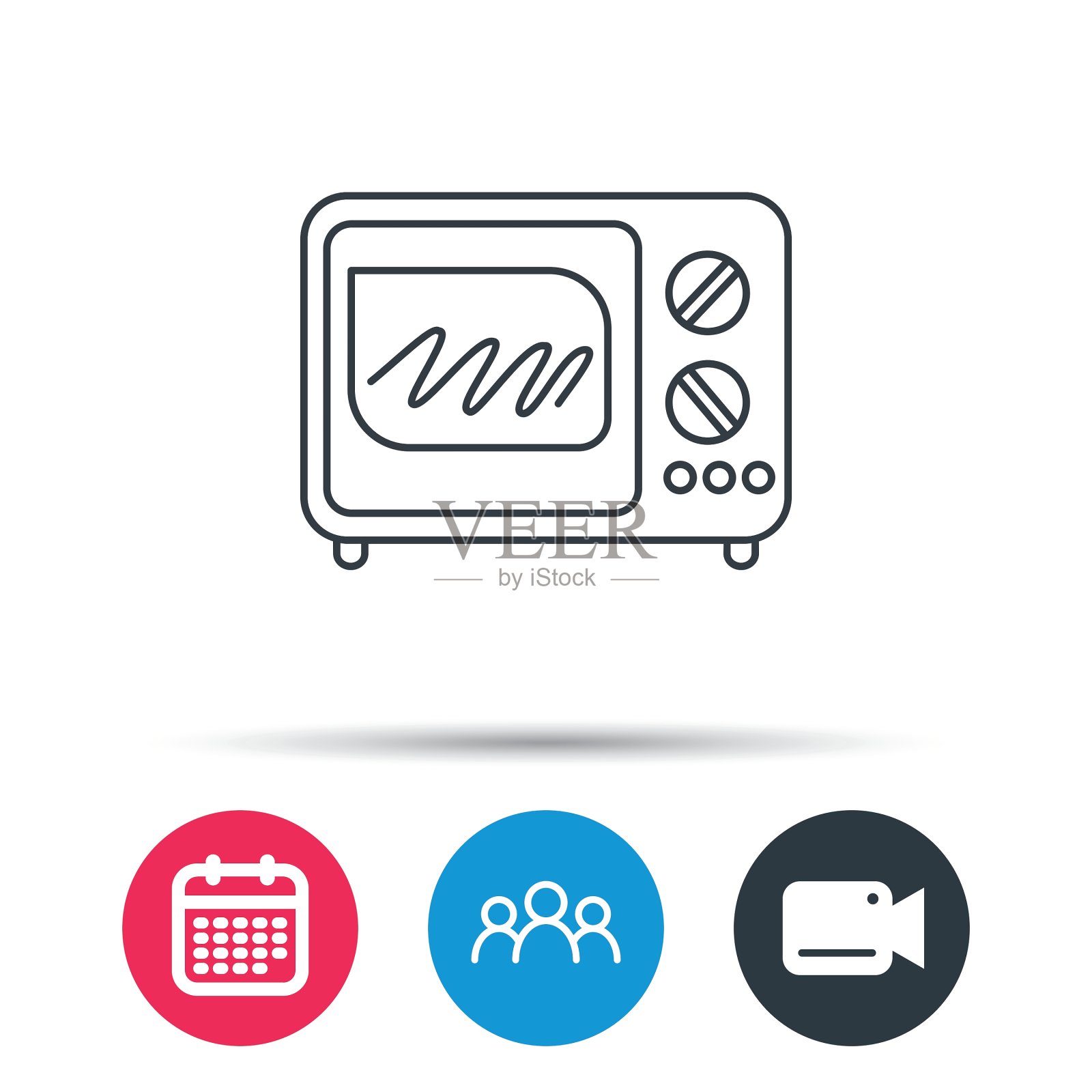 微波炉图标厨房电器标志插画图片素材