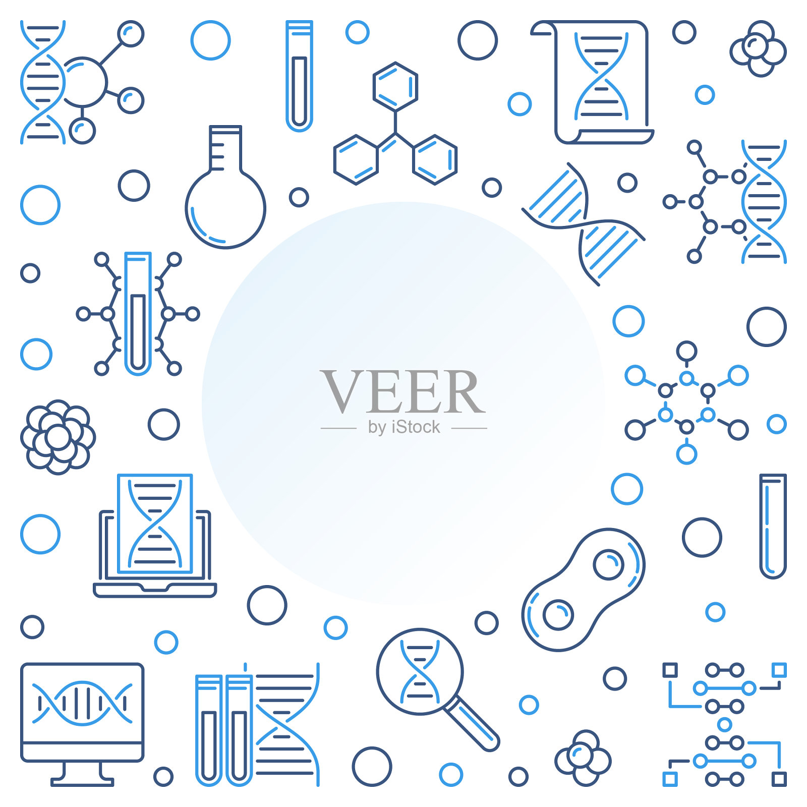 生物工程和科学极少插画图片素材