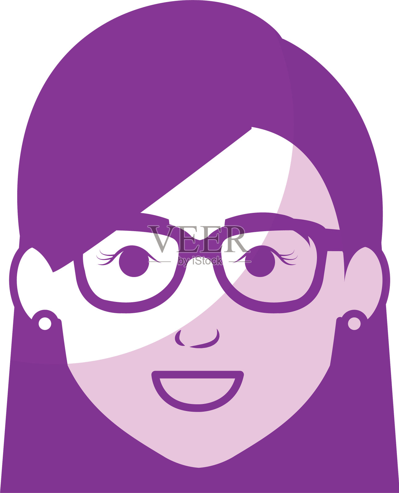 美丽年轻的女子头插画图片素材