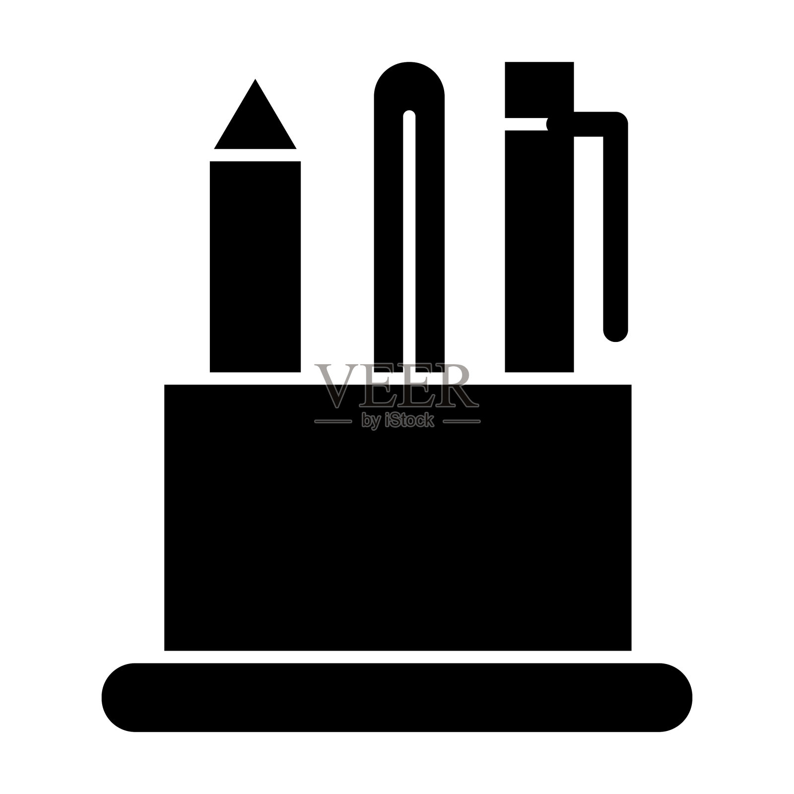 笔筒固体图标铅笔盒图标素材