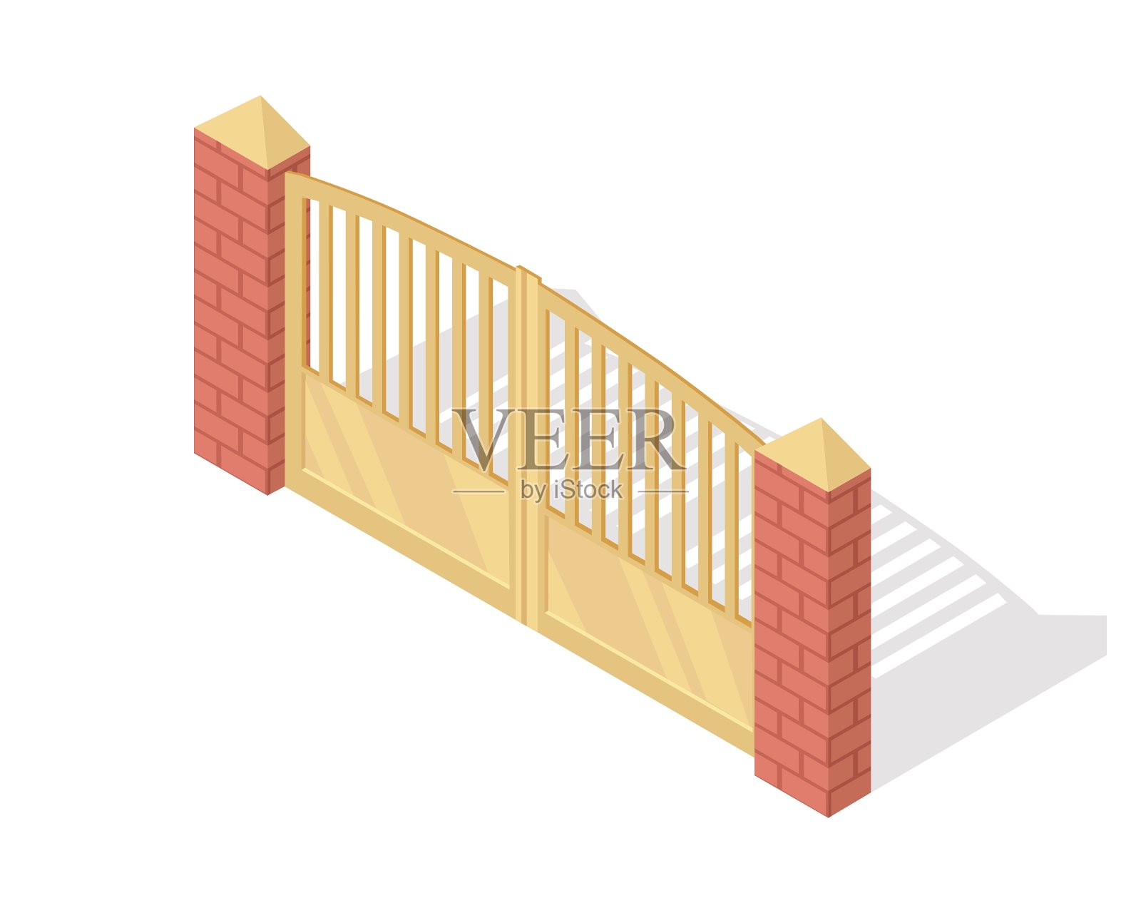 金属门图标在等距投影设计元素图片