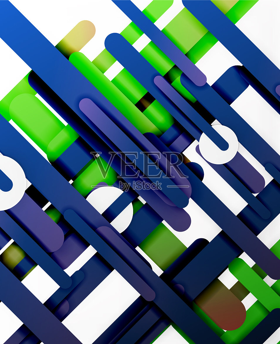 剪纸三维彩色直线抽象插画图片素材