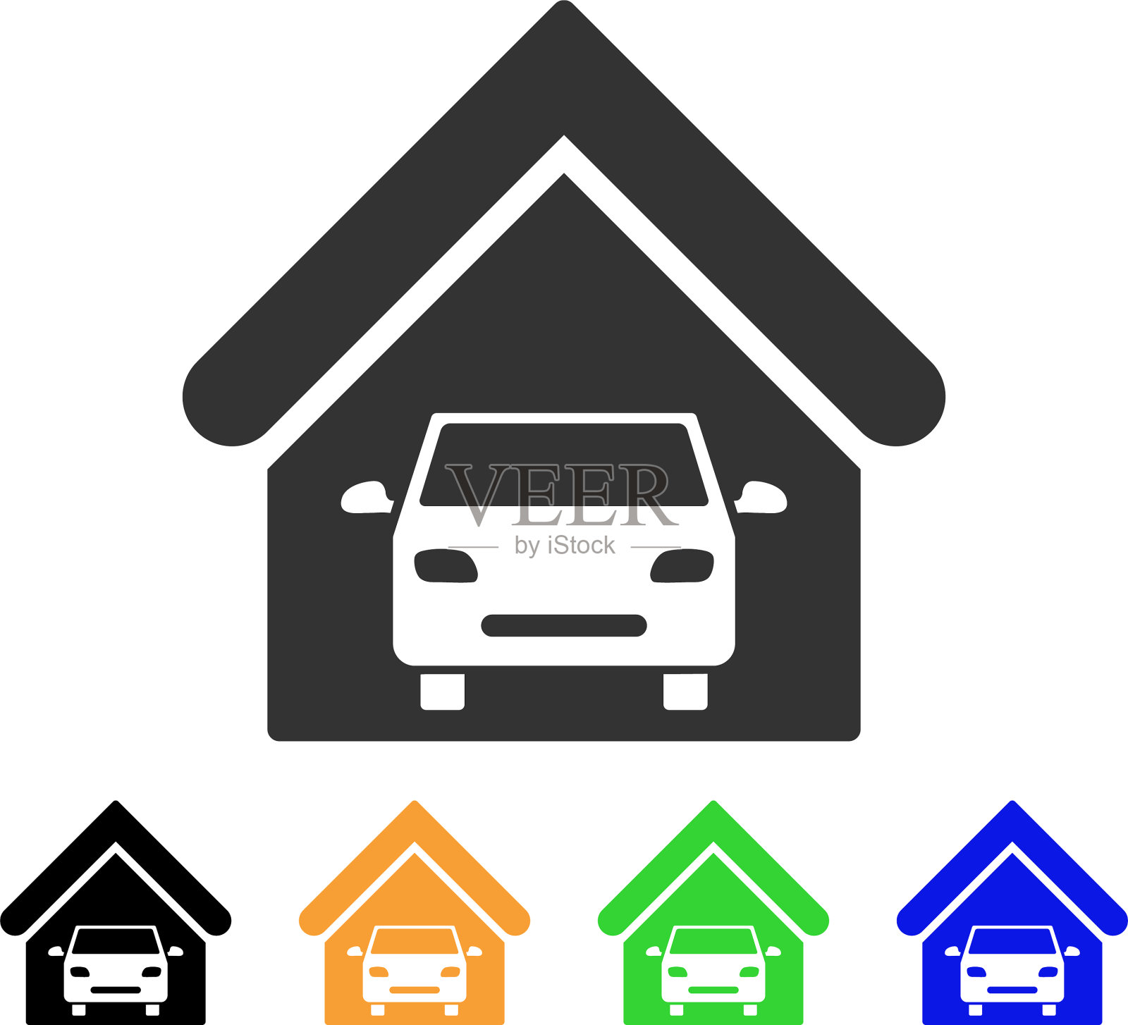 车库图标插画图片素材