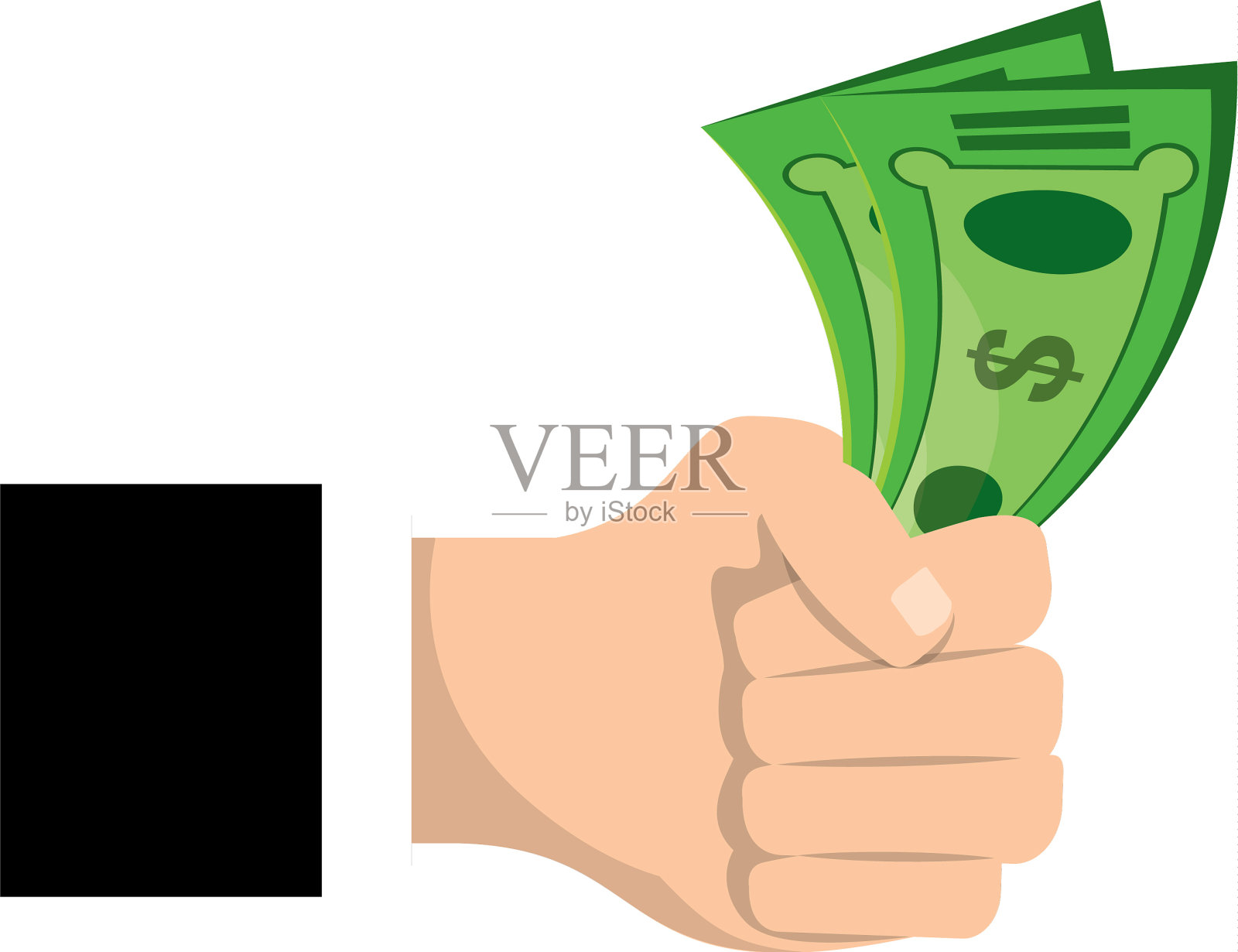 孤立的手收钱插画图片素材