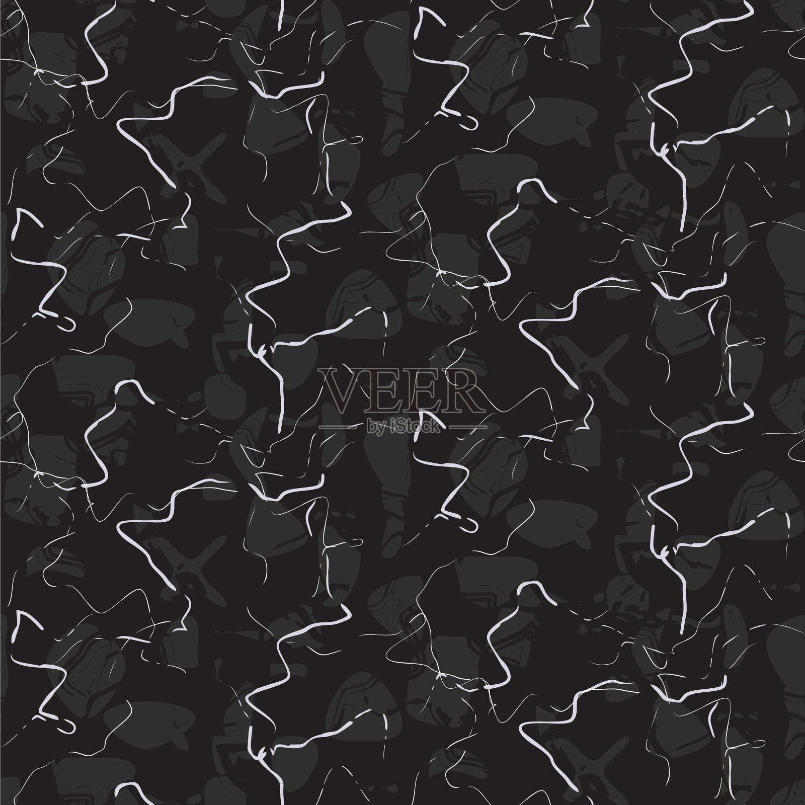 大理石石材黑色无缝纹理插画图片素材