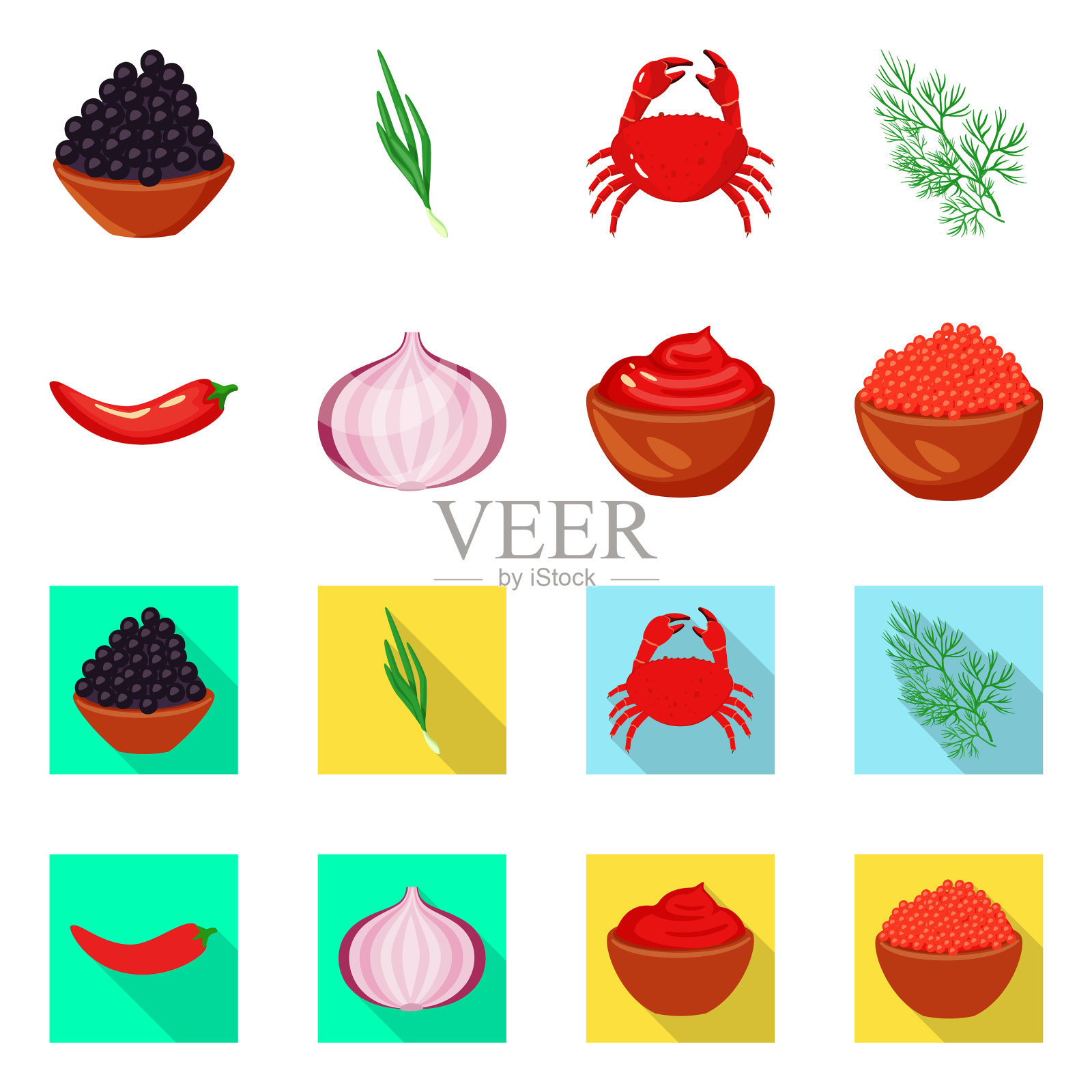 孤立的品味对象和产品图标插画图片素材