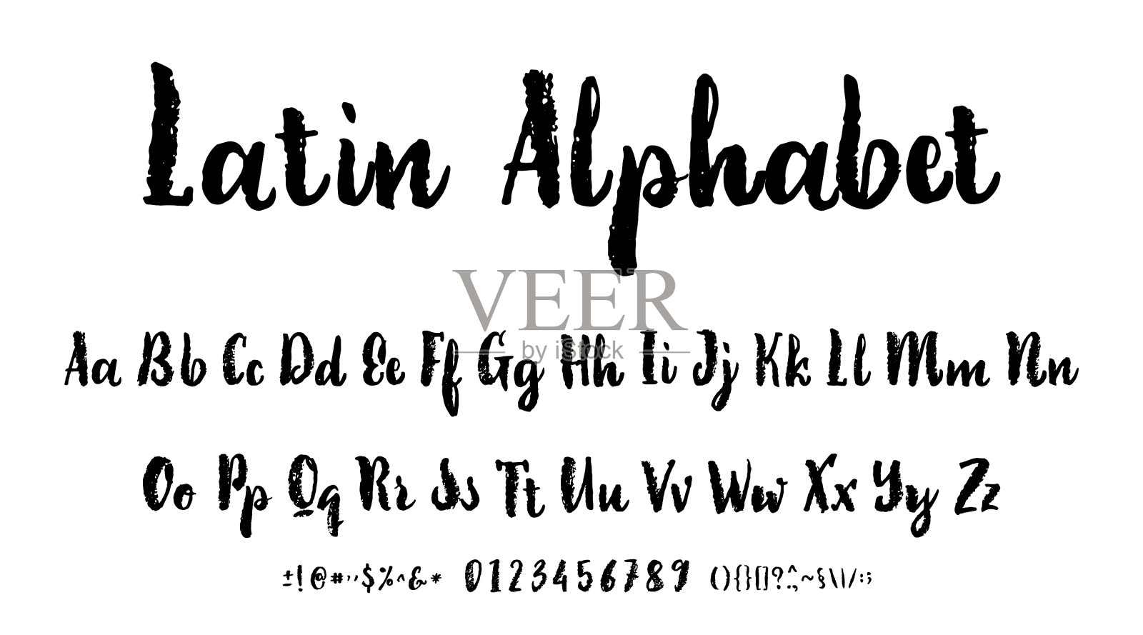 字母书法字体独特定制插画图片素材