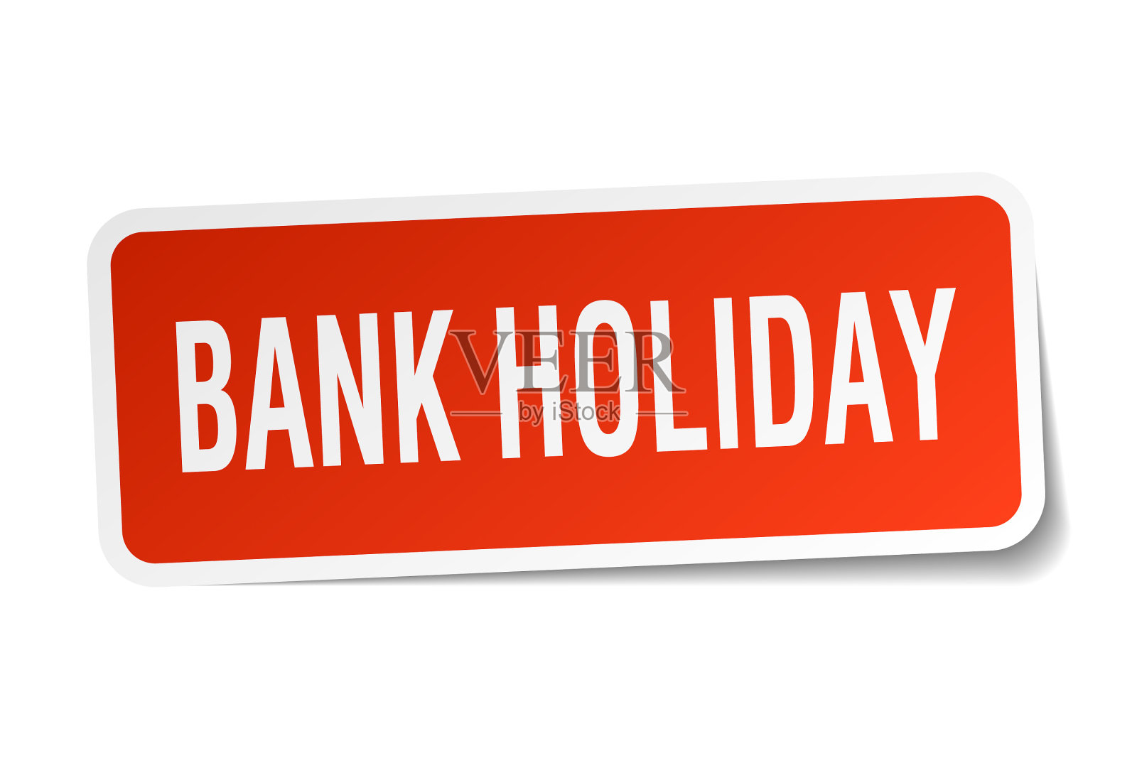 银行假日正方形贴纸白色插画图片素材
