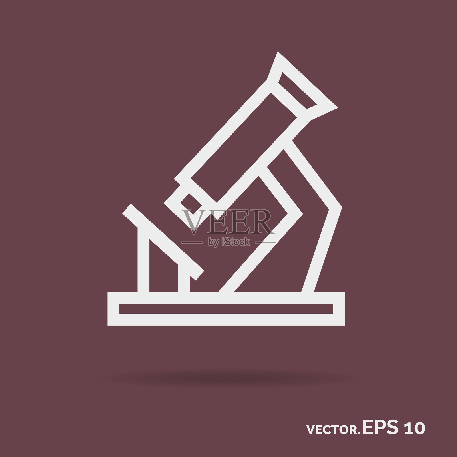 显微镜轮廓图标白色插画图片素材