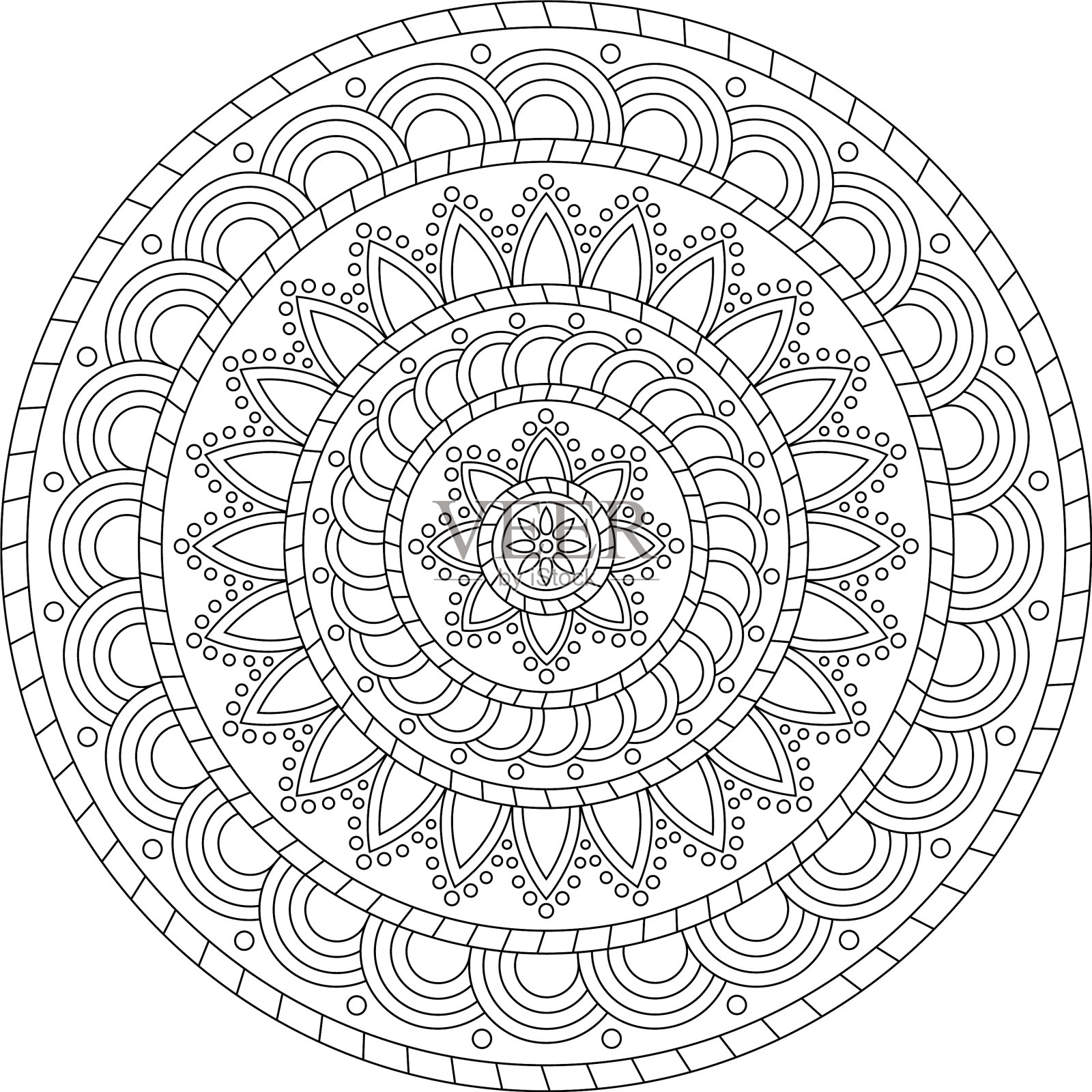 花曼荼罗插画图片素材