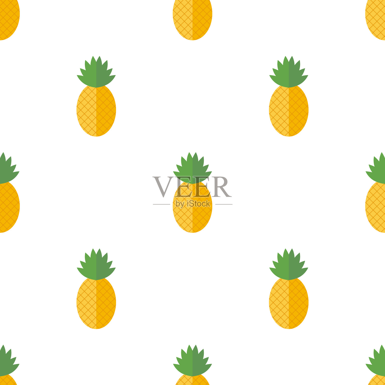 菠萝无缝图案插画图片素材