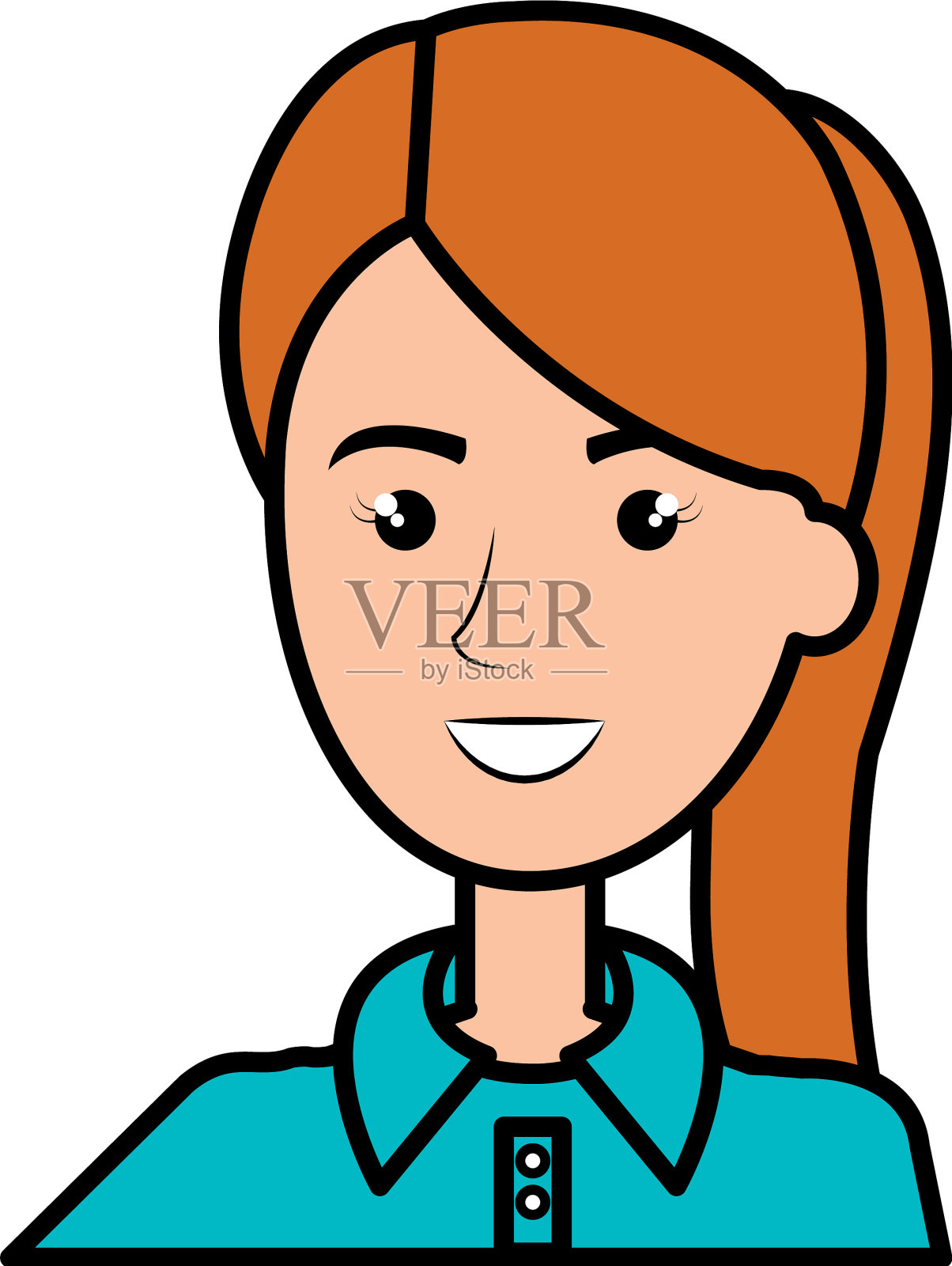 美丽而年轻的女人性格插画图片素材