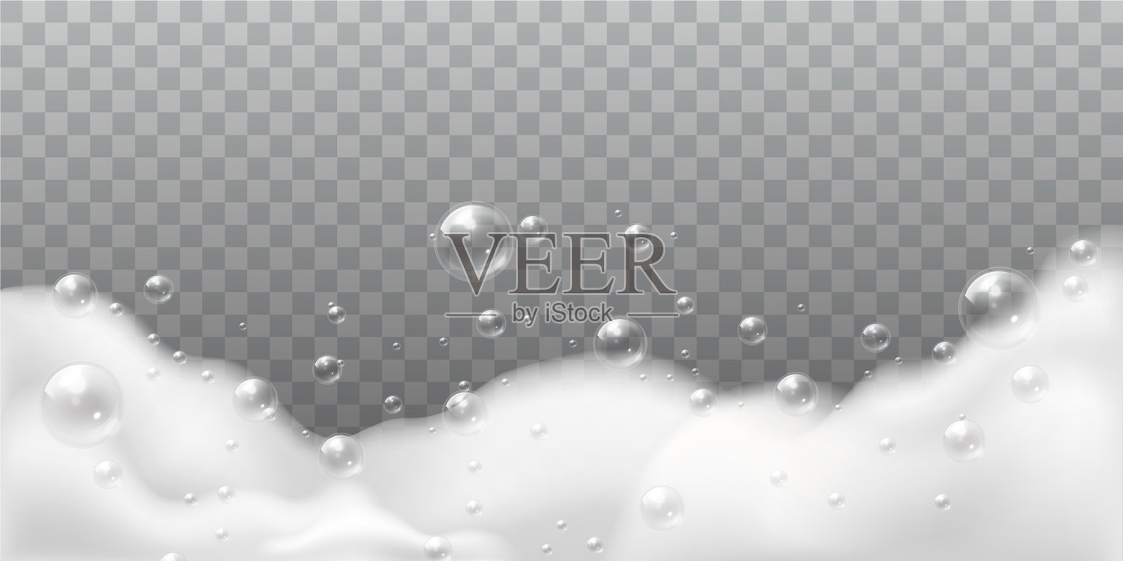 沐浴或洗衣时的白色泡沫插画图片素材