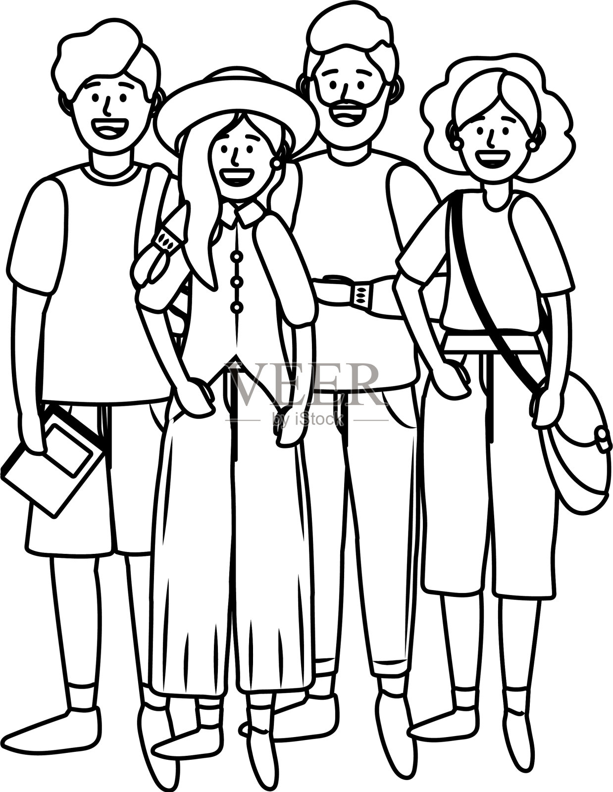 年轻人朋友卡通设计元素图片