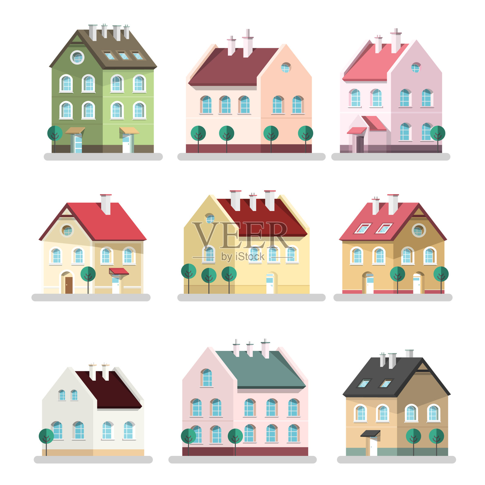 房屋图标房屋符号建筑平面设计插画图片素材