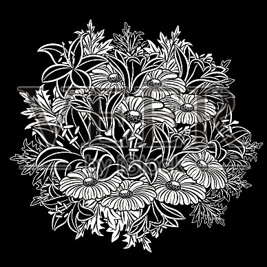 一束单色的花插画图片素材