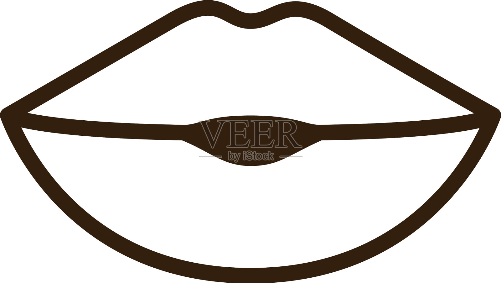 闭上嘴唇的角色插画图片素材