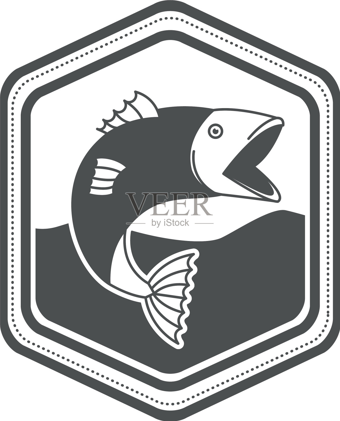 单色剪影的菱形徽章插画图片素材