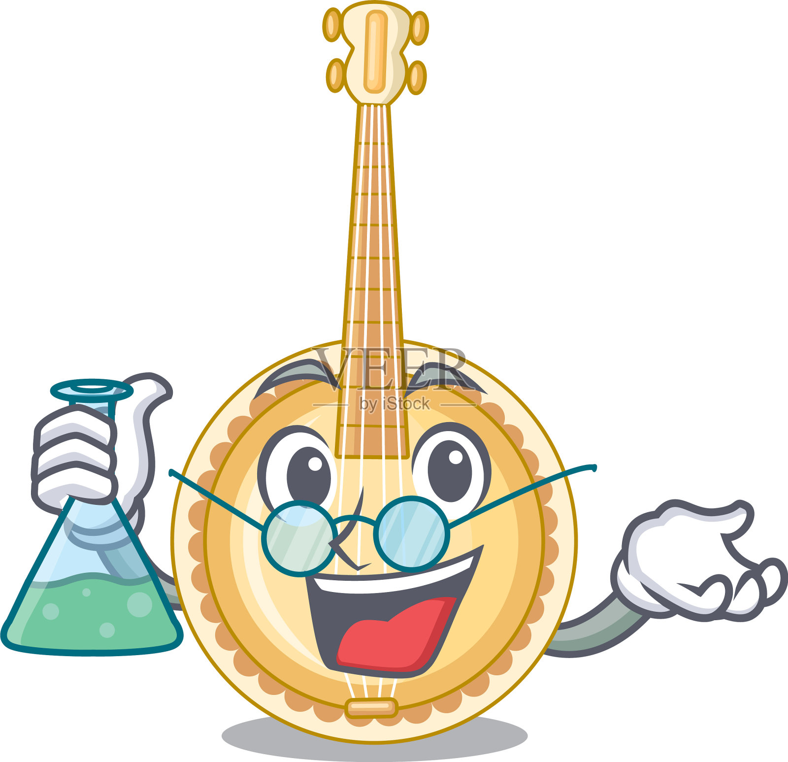 班卓教授在卡通音乐室设计元素图片