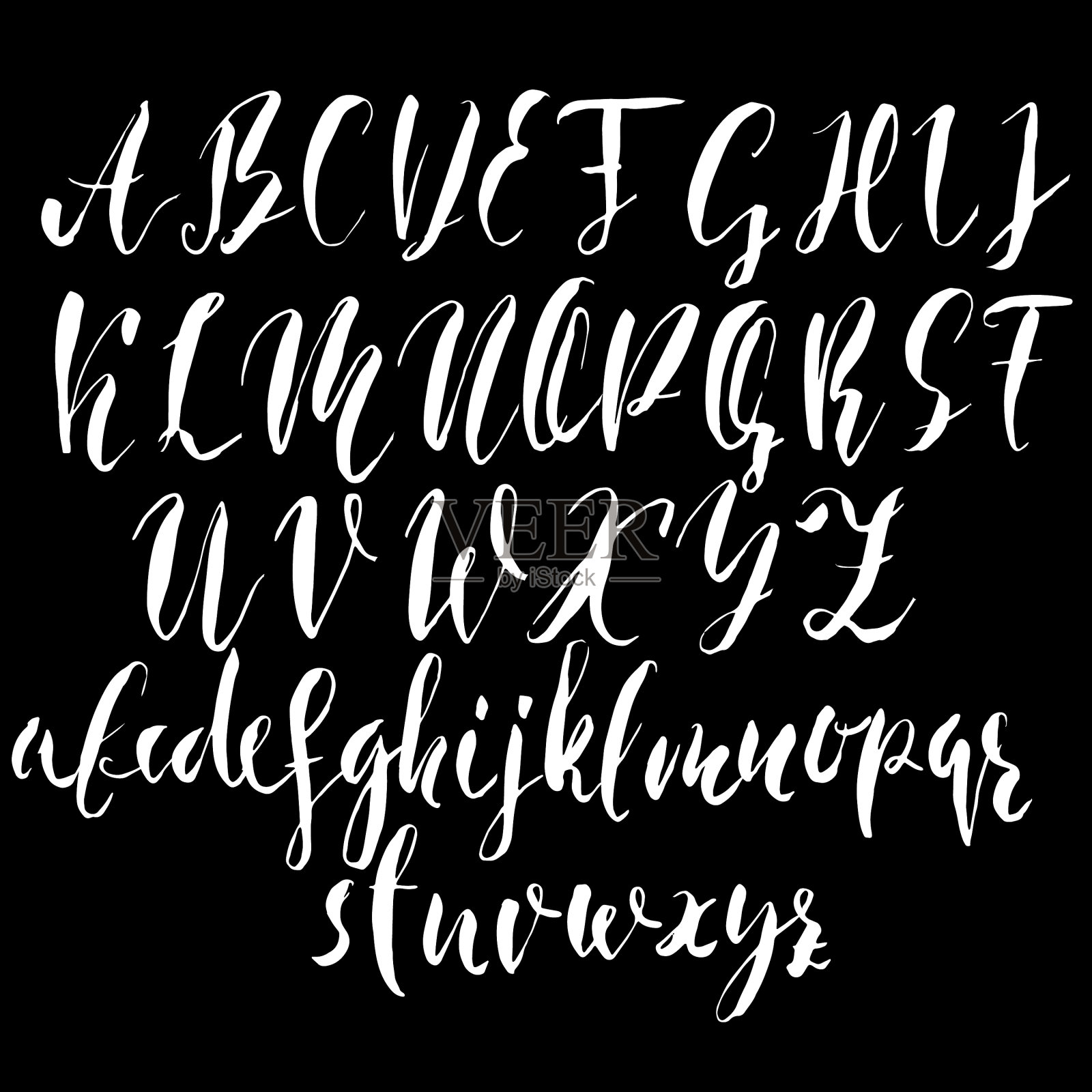 手绘优雅的书法字体现代笔刷设计元素图片