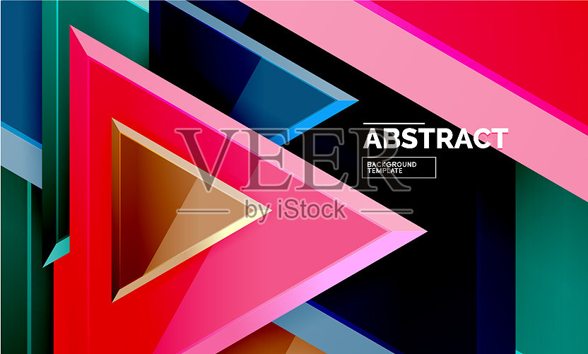 三角形重复几何抽象背景插画图片素材