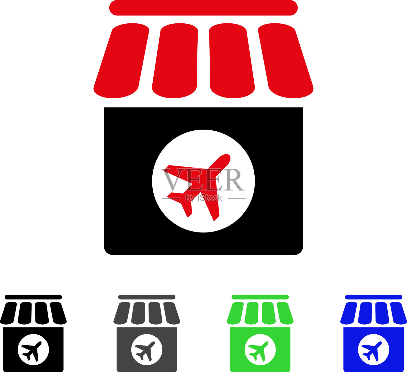 免税商店扁平图标插画图片素材