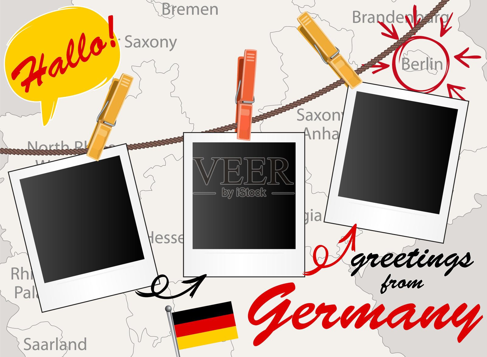 德国贺卡插画图片素材