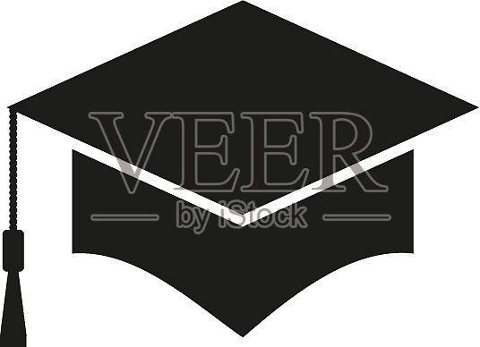 毕业礼帽黑色插画图片素材